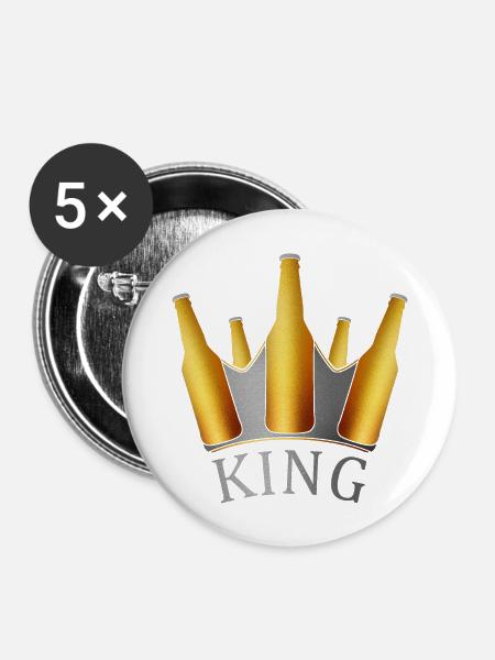 King - Buttons groß 56 mm (5er Pack) - Weiß