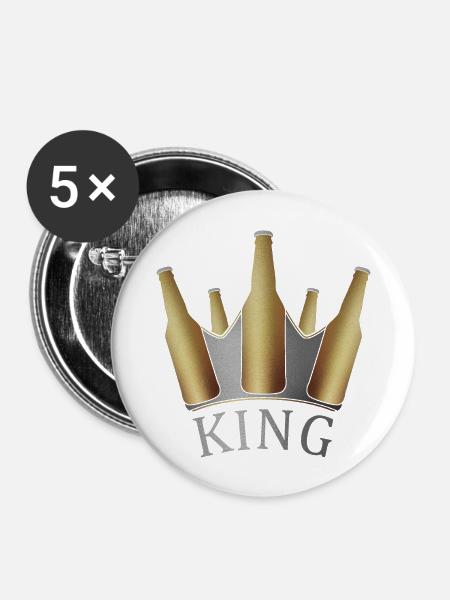 King - Buttons groß 56 mm (5er Pack) - Weiß