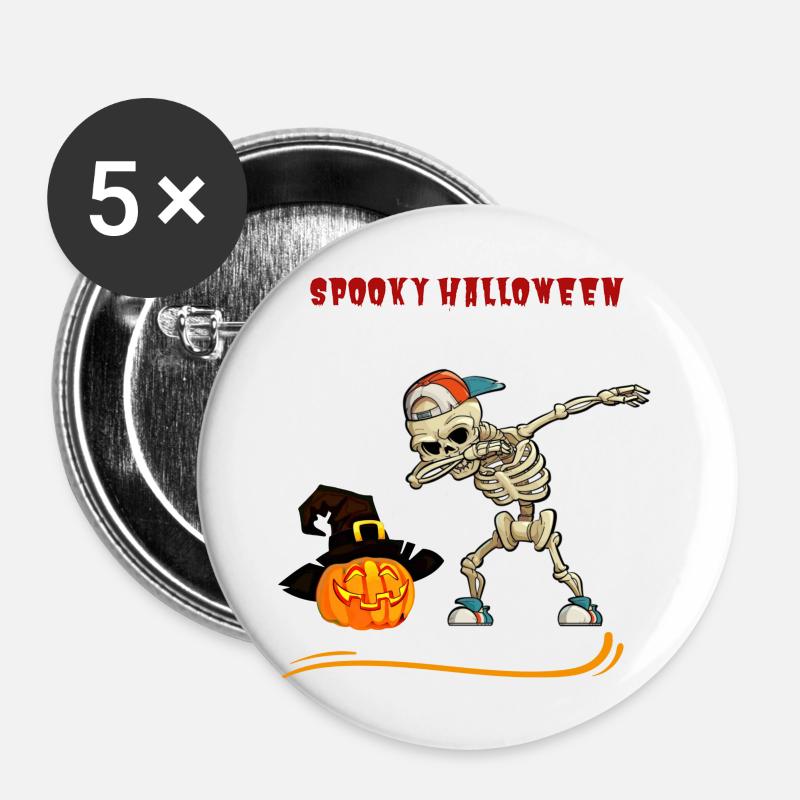 Spooky Halloween - Buttons large 2.2''/56 mm (5-pack) - white