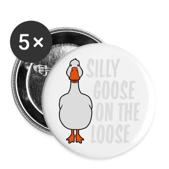 goose on the loose - Buttons groß 56 mm (5er Pack) - Weiß - Vorne