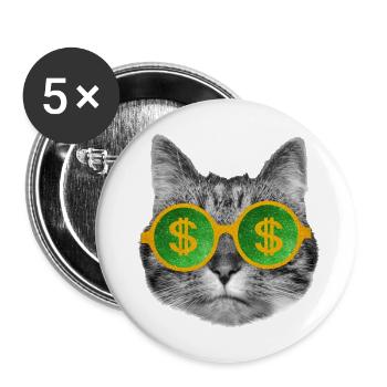 Komisch - Buttons groß 56 mm (5er Pack) - Weiß - Vorne