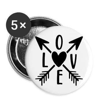 Love - Buttons groß 56 mm (5er Pack) - Weiß - Vorne