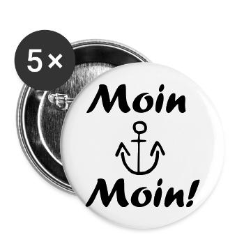 Moin Moin - Buttons groß 56 mm (5er Pack) - Weiß - Vorne
