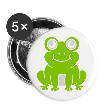 Comic sweet frog sitting - Buttons large 2.2''/56 mm (5-pack) - white - Front