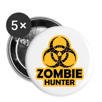 zombie hunter Halloween quote - Buttons large 2.2''/56 mm (5-pack) - white - Front