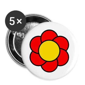 Blume Vintage - Buttons groß 56 mm (5er Pack) - Weiß - Vorne