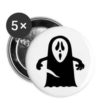 Visage de Boo - Lot de 5 grands badges (56 mm) - blanc - Devant