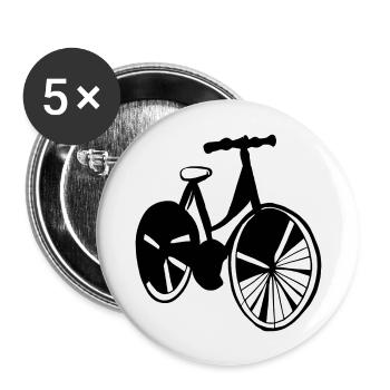 Bicycle Doodle Bicycles Cycling Vector 8 - Buttons large 2.2''/56 mm (5-pack) - white - Front