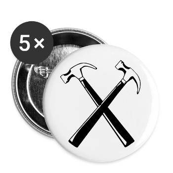 Hammer - Buttons groß 56 mm (5er Pack) - Weiß - Vorne