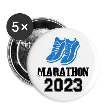 Marathon 2023 - Buttons groß 56 mm (5er Pack) - Weiß - Vorne
