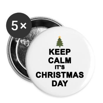 Keep calm Christmas - Buttons large 2.2''/56 mm (5-pack) - white - Front