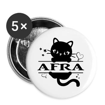 T-Shirt Afra T-Shirt Geschenkidee weiblicher Name - Buttons groß 56 mm (5er Pack) - Weiß - Vorne