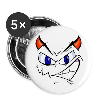 Fucking smile diable - Lot de 5 grands badges (56 mm) - blanc - Devant