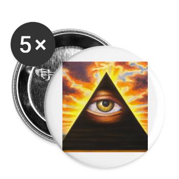 Illuminati Eye - Buttons large 2.2''/56 mm (5-pack) - white - Front