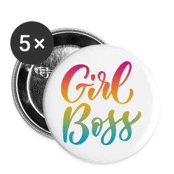 Girl  - Buttons large 2.2''/56 mm (5-pack) - white - Front