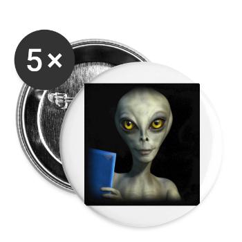 Alien Book - Buttons large 2.2''/56 mm (5-pack) - white - Front