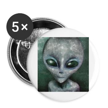 Alien - Buttons large 2.2''/56 mm (5-pack) - white - Front