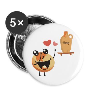 Les crêpes aiment le miel - Lot de 5 grands badges (56 mm) - blanc - Devant