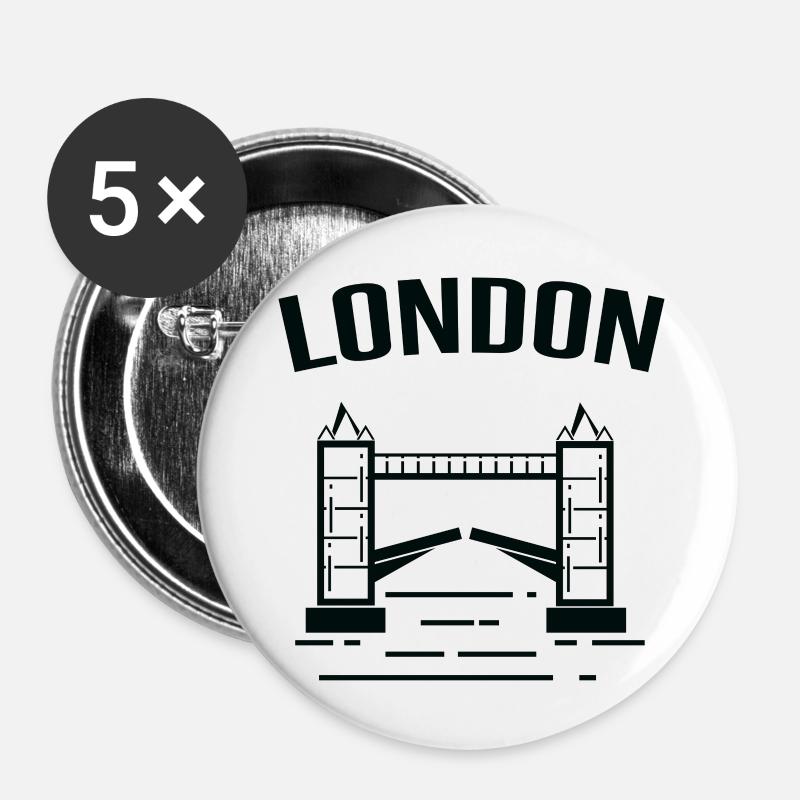 London - Buttons large 2.2''/56 mm (5-pack) - white