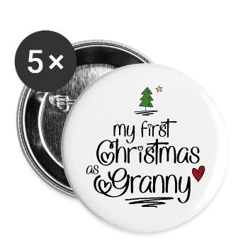 Mon premier Noël en tant que Mamie - Lot de 5 grands badges (56 mm) - blanc - Devant