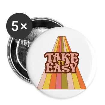 Take it Easy - Buttons groß 56 mm (5er Pack) - Weiß - Vorne