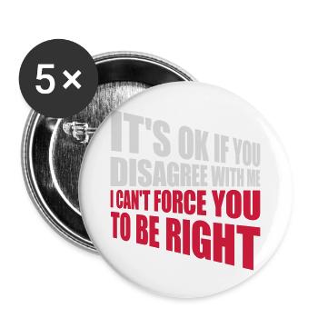 you disagree with me - Buttons large 2.2''/56 mm (5-pack) - white - Front