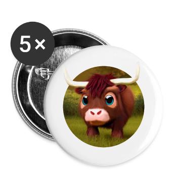 Bébé buffle d’eau - Lot de 5 grands badges (56 mm) - blanc - Devant