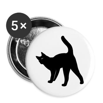 Cat cat - Buttons large 2.2''/56 mm (5-pack) - white - Front