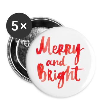 merry Christmas 19 - Buttons groß 56 mm (5er Pack) - Weiß - Vorne