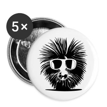Porcupine Lunettes de soleil Mignons animaux Animal Vector - Lot de 5 grands badges (56 mm) - blanc - Devant