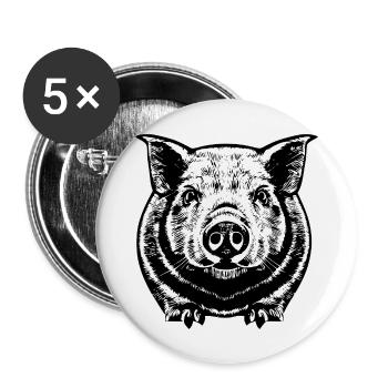 pig sweet pigs pigs animal animals 17 - Buttons large 2.2''/56 mm (5-pack) - white - Front
