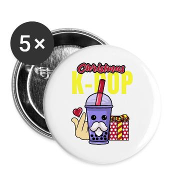 KPOP CHRISTMAS 4 - Buttons groß 56 mm (5er Pack) - Weiß - Vorne
