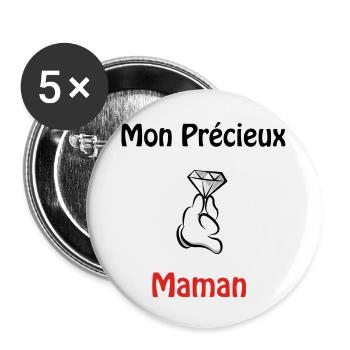 mon précieux - Lot de 5 grands badges (56 mm) - blanc - Devant