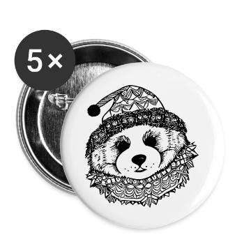 Christmas Polar Bear Winter Bear Snow Animal Animals 2 - Buttons large 2.2''/56 mm (5-pack) - white - Front