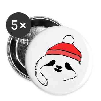 Sloth Christmas Cute Sloth Vector 2 - Buttons large 2.2''/56 mm (5-pack) - white - Front
