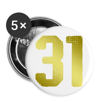 31 Number jersey - Buttons large 2.2''/56 mm (5-pack) - white - Front