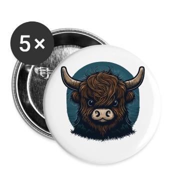Baby Yak Head - Buttons large 2.2''/56 mm (5-pack) - white - Front