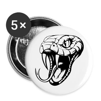 Snake - Buttons groß 56 mm (5er Pack) - Weiß - Vorne