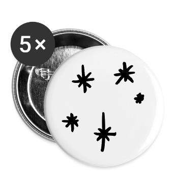 Space stars - Lot de 5 grands badges (56 mm) - blanc - Devant