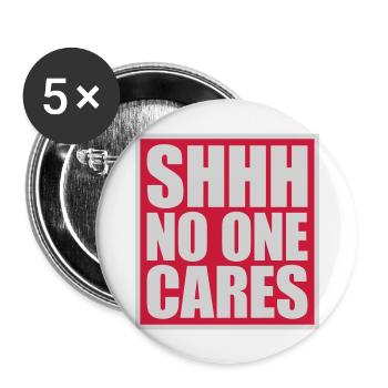 chut personne ne s’en soucie - Lot de 5 grands badges (56 mm) - blanc - Devant