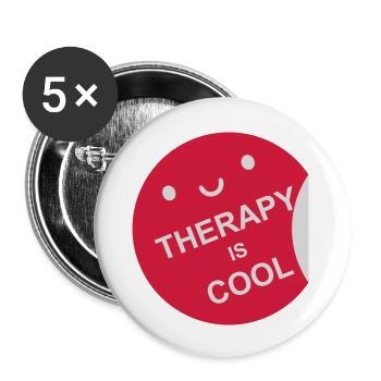 therapy is cool Quote - Buttons large 2.2''/56 mm (5-pack) - white - Front