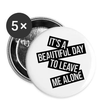 leave me alone day - Buttons groß 56 mm (5er Pack) - Weiß - Vorne