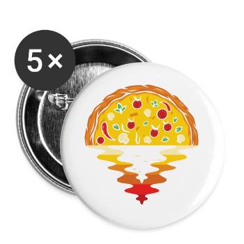 Pizza Sunset – Sea Aesthetic Design - Buttons large 2.2''/56 mm (5-pack) - white - Front
