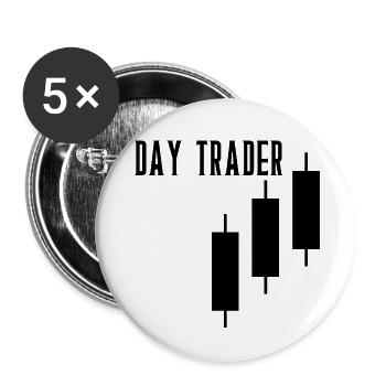 Bitcoin Trading Crypto Aktien - Buttons groß 56 mm (5er Pack) - Weiß - Vorne