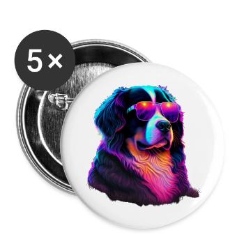 Bouvier Bernois Chiens Bouviers Bernois - Lot de 5 grands badges (56 mm) - blanc - Devant
