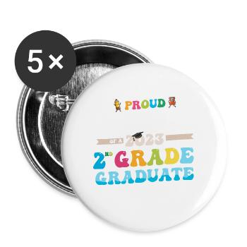 Stolze Oma einer 2. Klasse von 2023 - Buttons groß 56 mm (5er Pack) - Weiß - Vorne