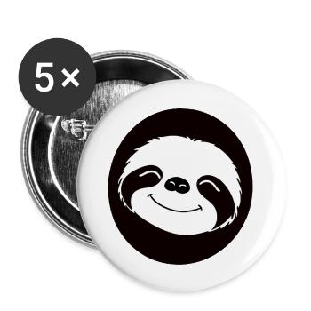 Mignon paresseux Kawaii Cartoon Animal Love 2 - Lot de 5 grands badges (56 mm) - blanc - Devant