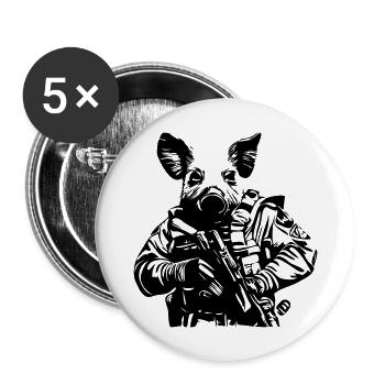 Bull Pig - Buttons large 2.2''/56 mm (5-pack) - white - Front