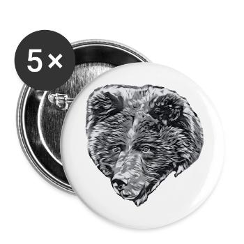 LAURA Kopf SW - Buttons groß 56 mm (5er Pack) - Weiß - Vorne