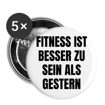 Besser als gestern - Buttons groß 56 mm (5er Pack) - Weiß - Vorne